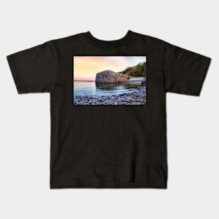 Glowing Sky At Sunset - Coastal Scenery - Stackpole Quay - Pembreokeshire Kids T-Shirt